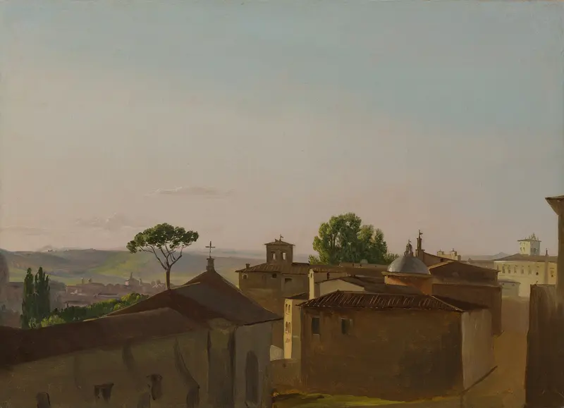 Landscape of Quirinal Hill, Rome, oil on canvas by Simon Denis