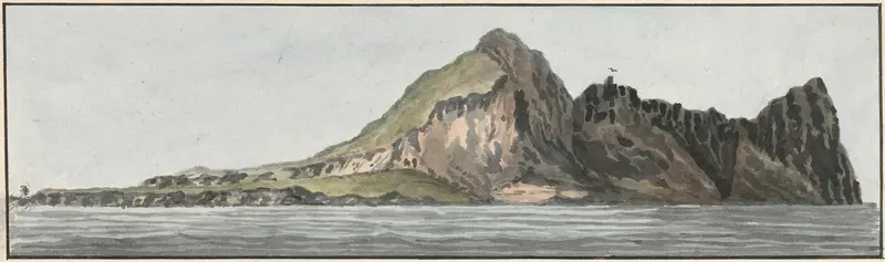 Gibraltar, The Signal House by John Thomas Serres, oil painting depicting mountains and sea.