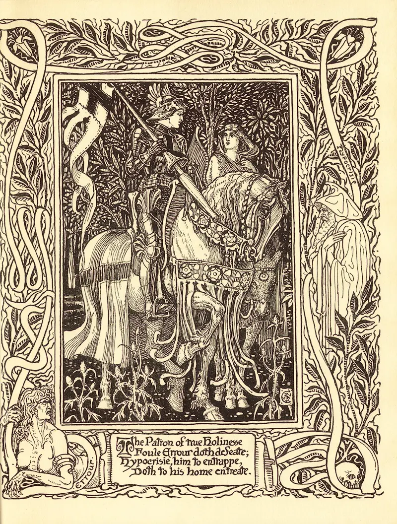 Walter Crane's 'Spenser’s Faerie queene Pl.06' is a vibrant illustration from the Victorian era.