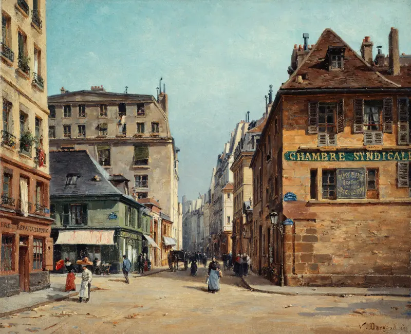 La Rue Saint-Paul by Paul-Joseph-Victor Dargaud, impressionism, street scene