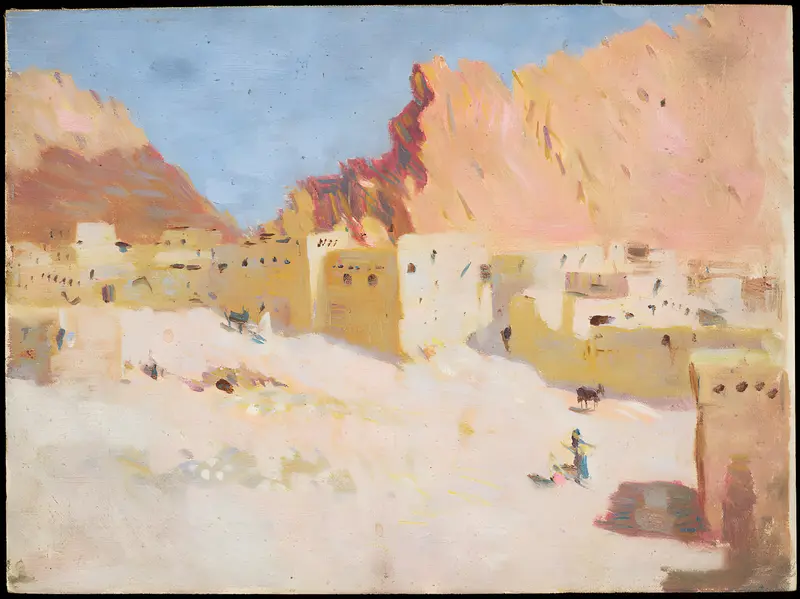 Landscape of El Kantara, Near Biskra, Algeria by Denman Waldo Ross, oil on canvas