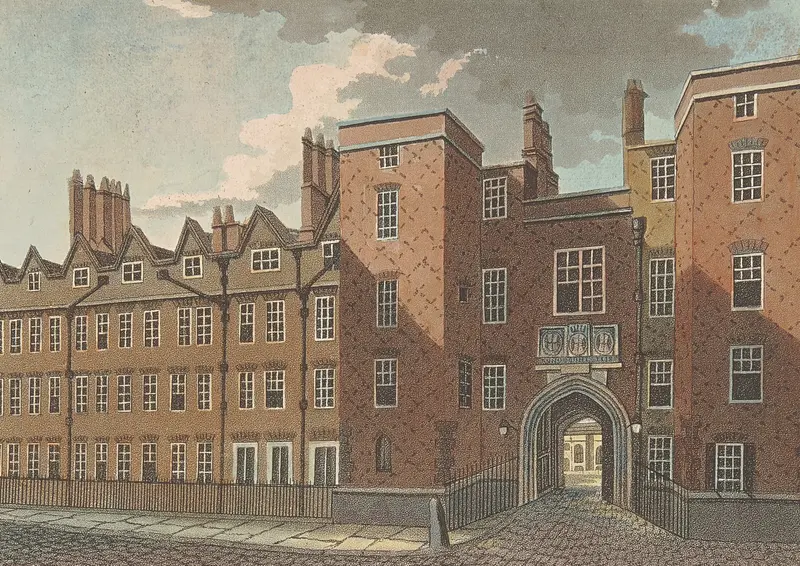 Lincoln’s Inn Gate by Samuel Ireland, architectural portrait, unknown medium
