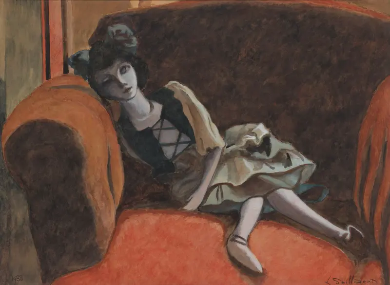 A striking painting by Léon Spilliaert featuring bold colors and enigmatic figures.
