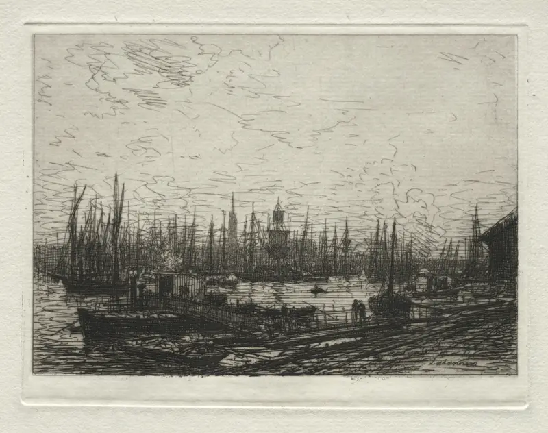 Realism oil painting of Port of Bordeaux by Maxime Lalanne
