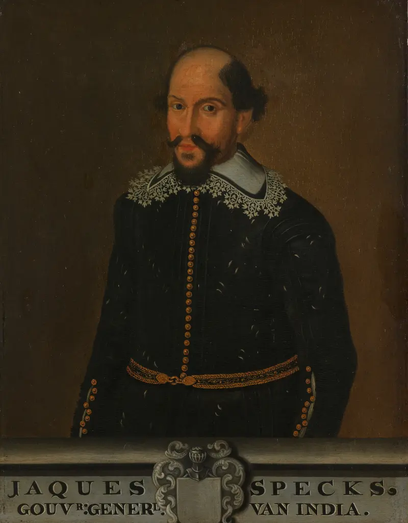 Portrait of Jacques Specx, governor-general of the Dutch East Indies, oil on panel by unknown artist