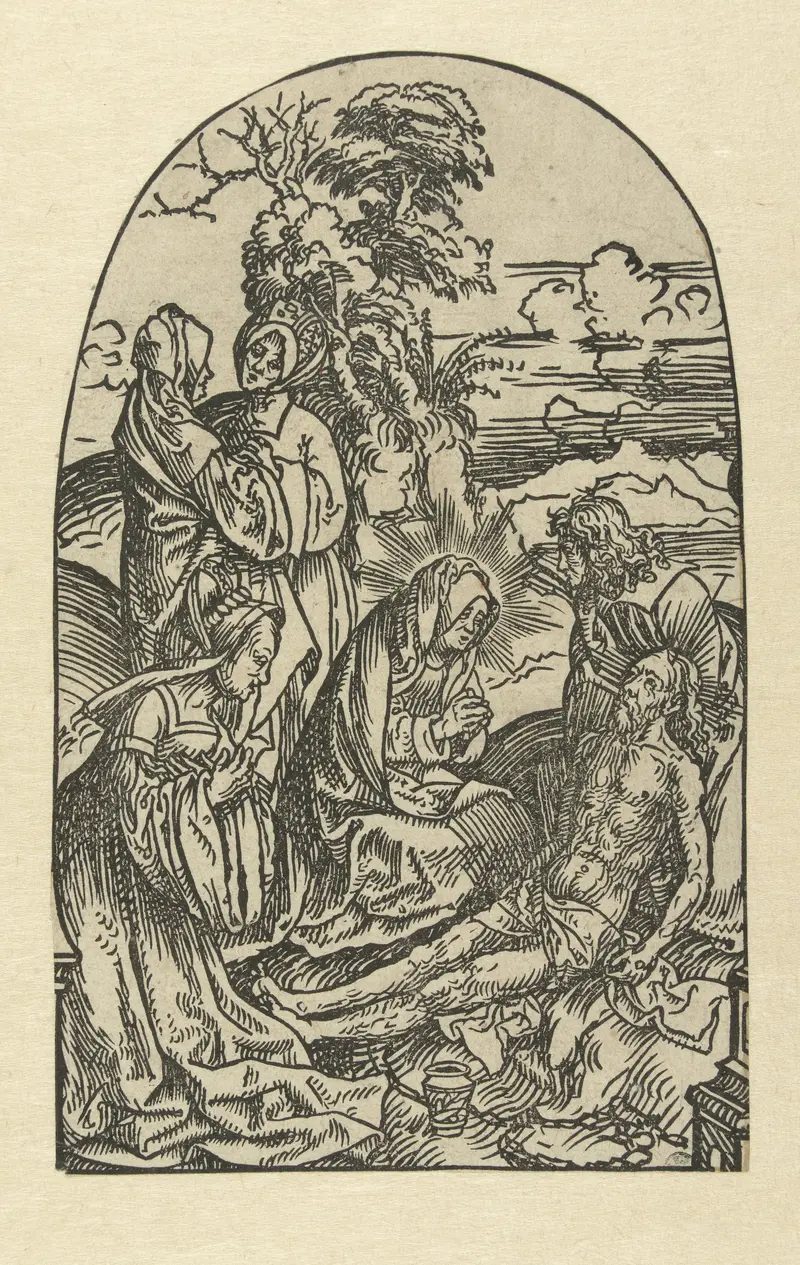 Religious scene depicting Christ's body in Mary's lap, paper by Jacob Cornelisz van Oostsanen