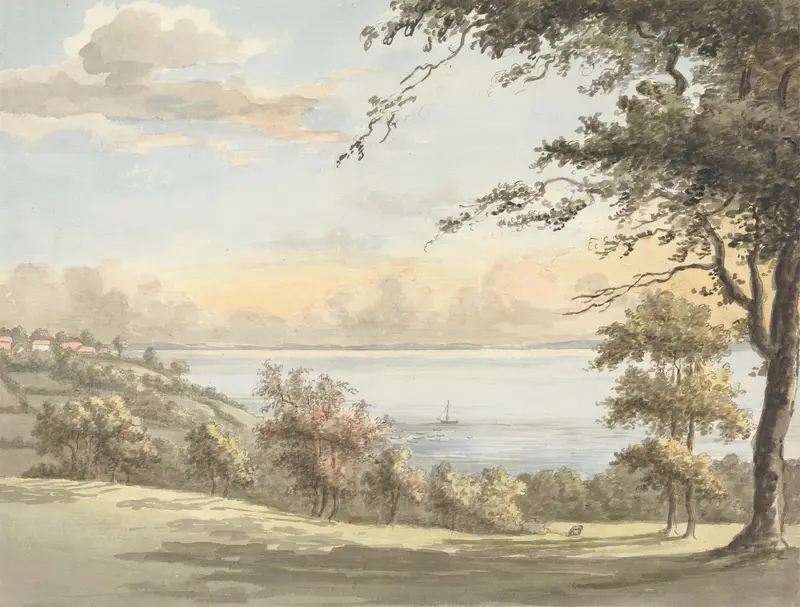 Marine scene with gentle waves and sandy shore by William P. Sherlock