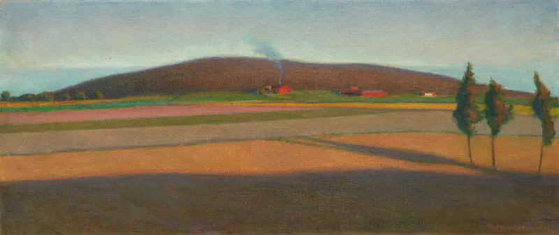 Expressionism landscape by Tore Wahlström, featuring earthy colors and vibrant hues