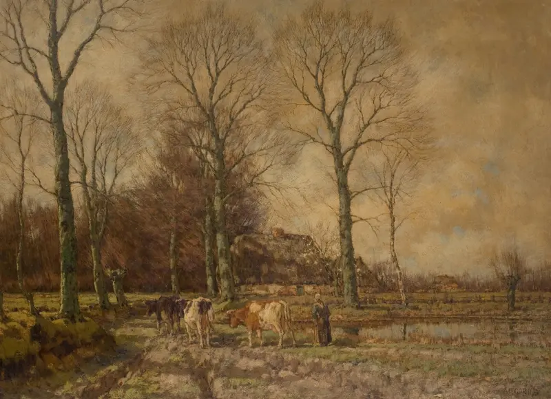 Landscape with Cattle by Arnold Marc Gorter, depicting cattle in a serene landscape, unknown medium.