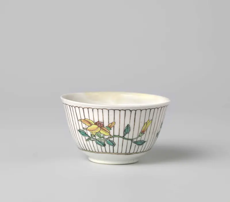 Ceramic bell-shaped cup with flower sprays, unknown artist
