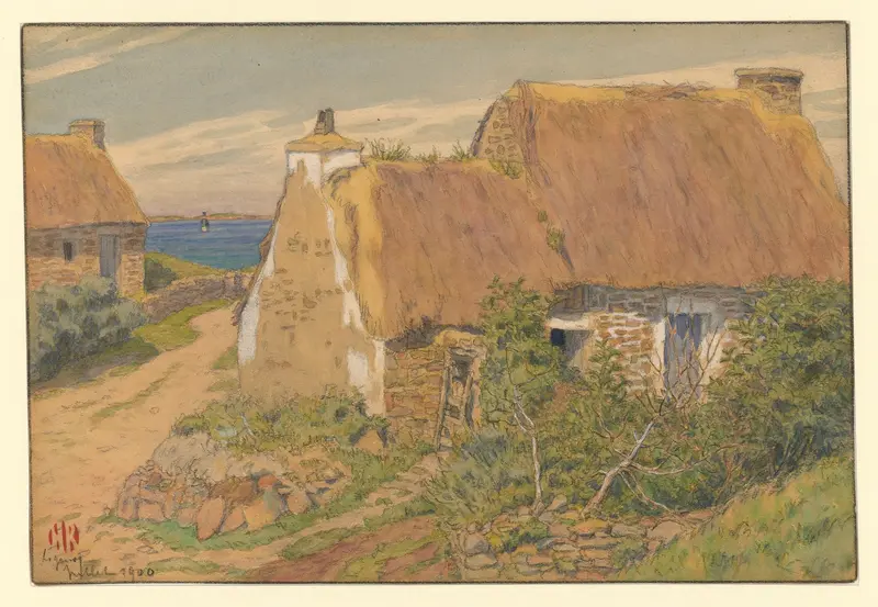 Landscape with rolling hills, created by Henri Rivière in 1900.