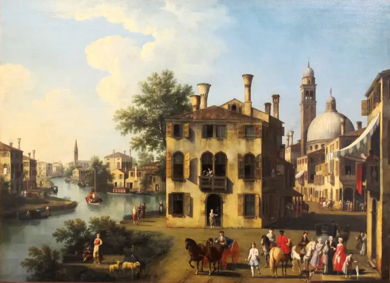 View of the Brenta, near Dolo, oil on canvas by Giovanni Battista Cimaroli