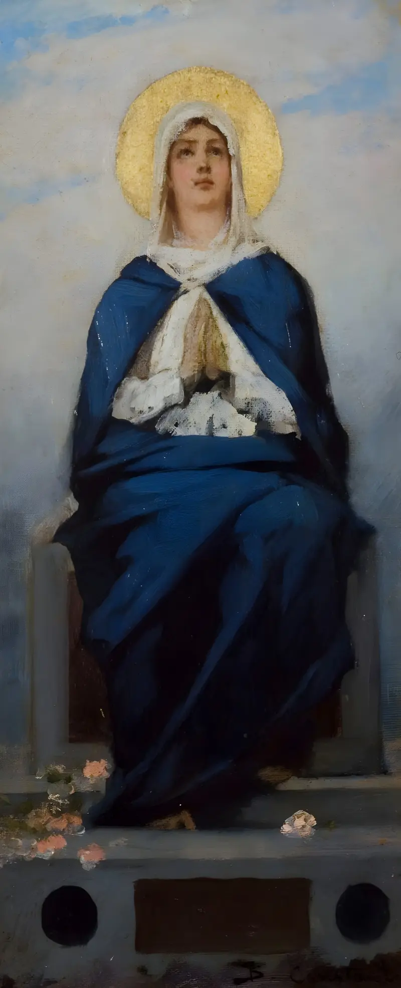 A painting depicting the Immaculate Conception by Jean-Joseph-Benjamin Constant.