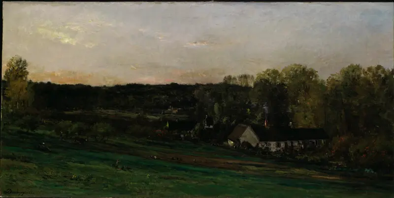 House of Mère Bazot, oil on canvas by Charles François Daubigny, depicting a rural landscape with a cottage.