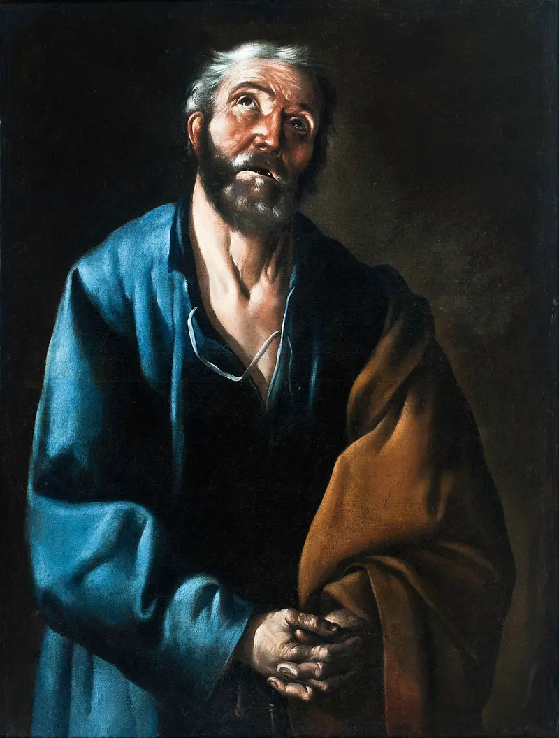 Saint Peter's Repentance by Francisco de Zurbarán depicts the apostle in a moment of remorse.