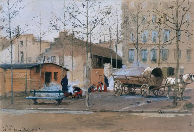 Soldats du 37e de Ligne boulevard de Clichy by Isidore Pils, oil on canvas depicting soldiers in uniform.