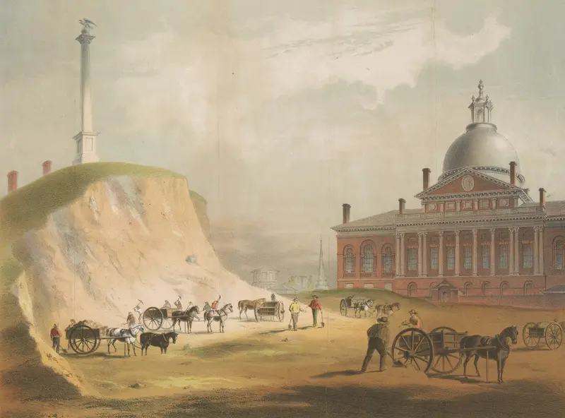 Landscape of Beacon Hill at twilight by John Rubens Smith, medium unknown