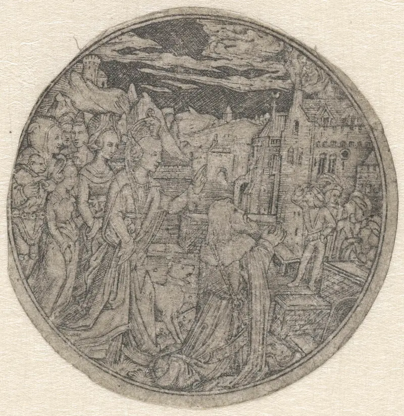 Fresco depicting Keizer Augustus and the Tiburtijnse sibylle by Unknown Artist