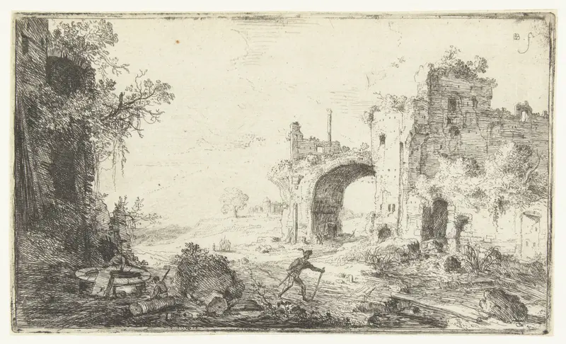 Ruïnes van de thermen van Caracalla etching by Bartholomeus Breenbergh