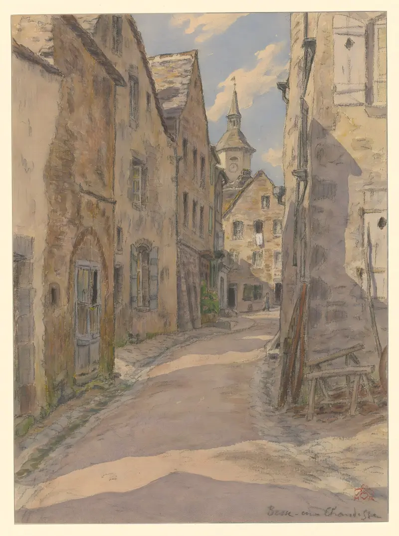 Besse-en-Chandesse by Henri Rivière, depicting a tranquil landscape with water, Post-Impressionism