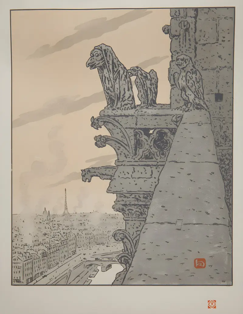 Henri Rivière's 'De Notre Dame' captures the iconic cathedral in a unique style.