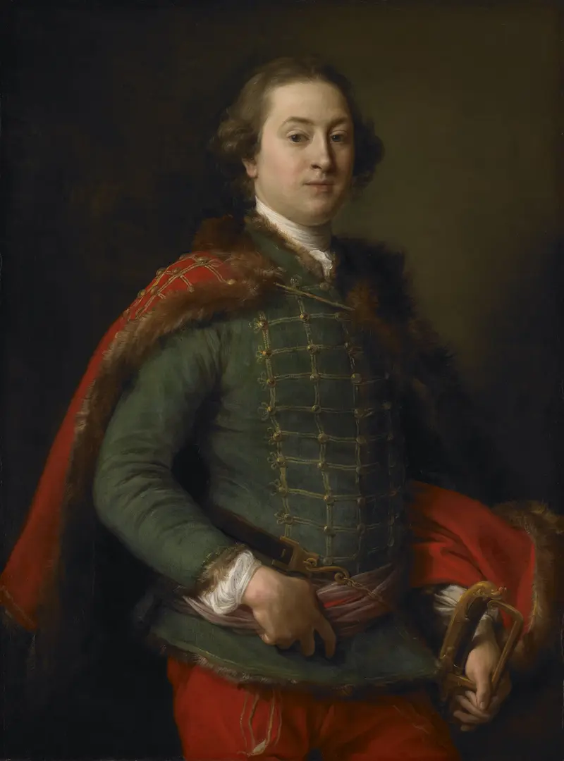 Portrait of John Woodyeare by Pompeo Batoni showcases a refined Rococo style.