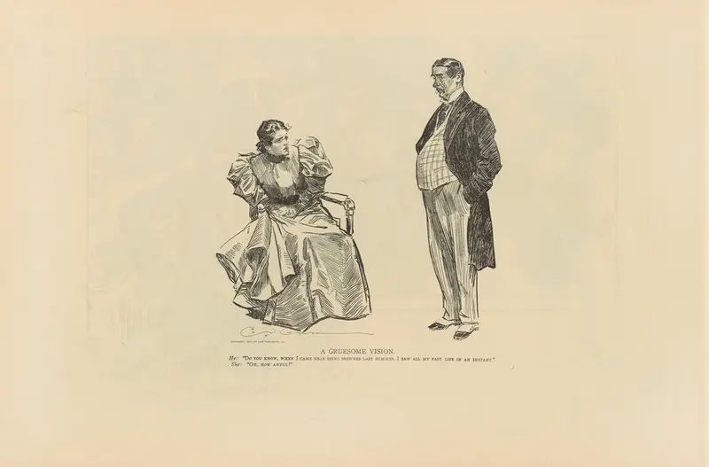 A striking artwork by Charles Dana Gibson depicting a haunting vision.