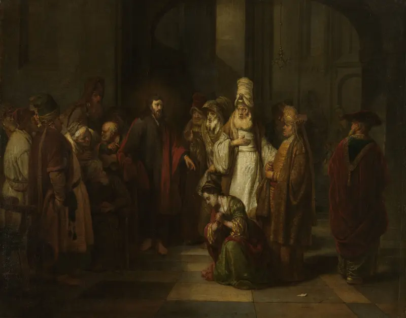 Christ and the Woman in Adultery, oil on canvas by Gerbrand van den Eeckhout