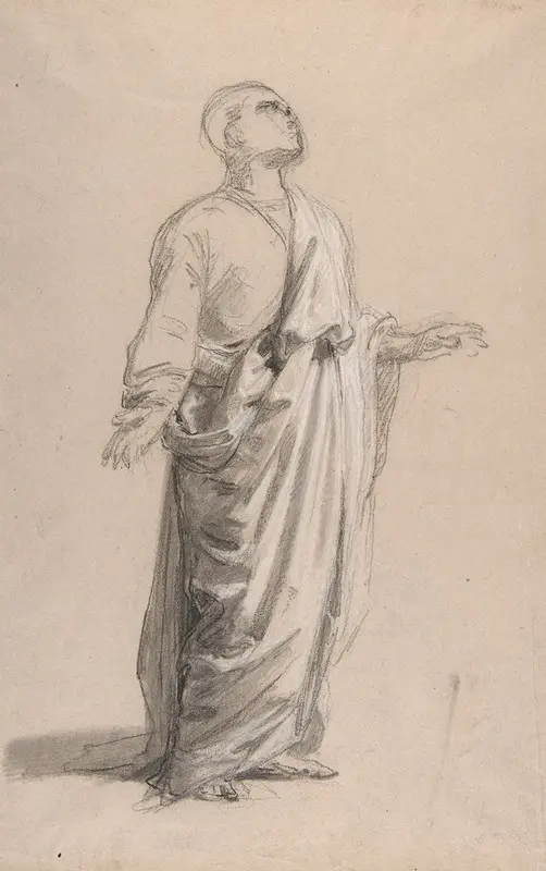 A depiction of Saint Remi by Isidore Pils, showcasing emotional intensity and religious devotion.