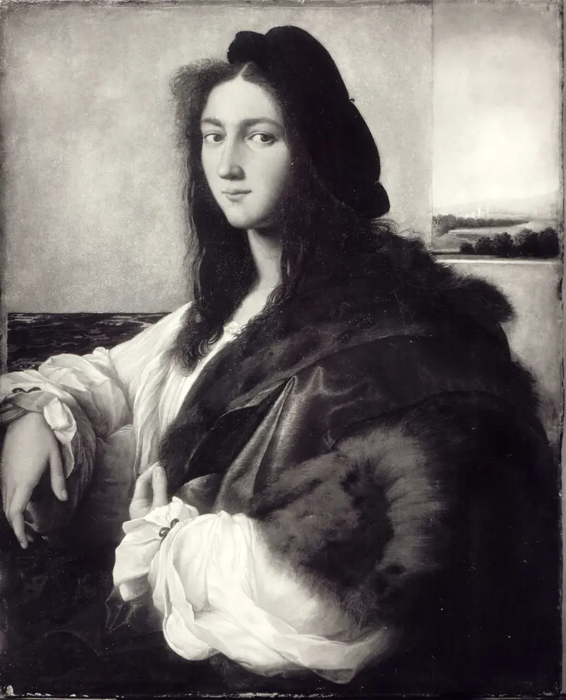 A young man in a black outfit gazes contemplatively at the viewer, resting his hand on a book.