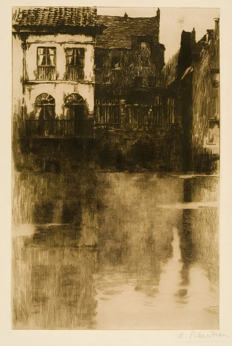 Old Houses on the Waterfront, oil on canvas by Albert Baertsoen