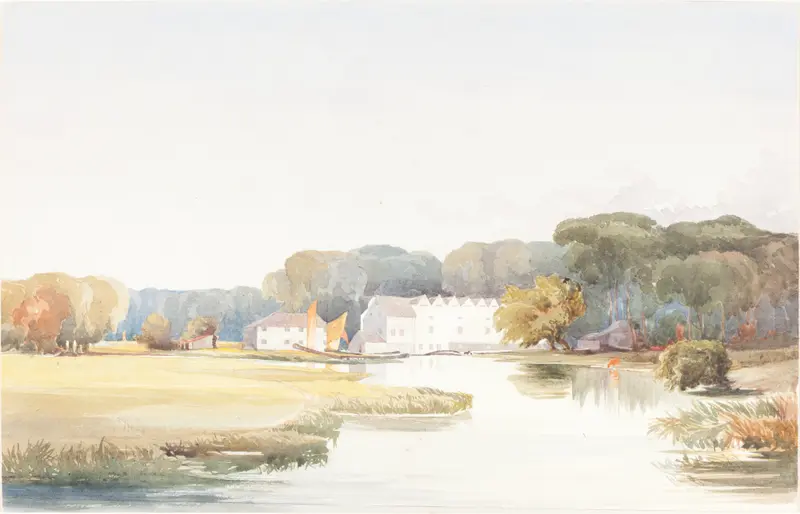 Horstead Mill on the River Bure, Norfolk, oil on canvas by Rev. James Bulwer