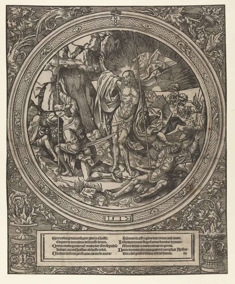 Resurrection of Christ, paper artwork by Jacob Cornelisz van Oostsanen
