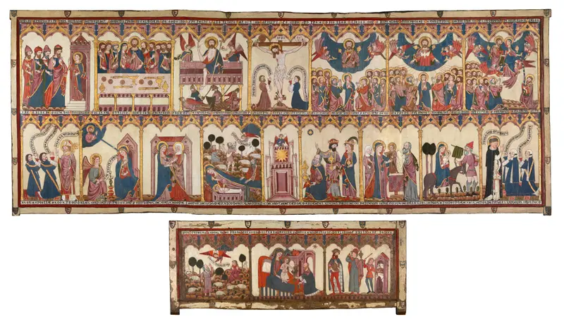 Retable and Frontal of the Life of Christ and the Virgin, gold, Spanish