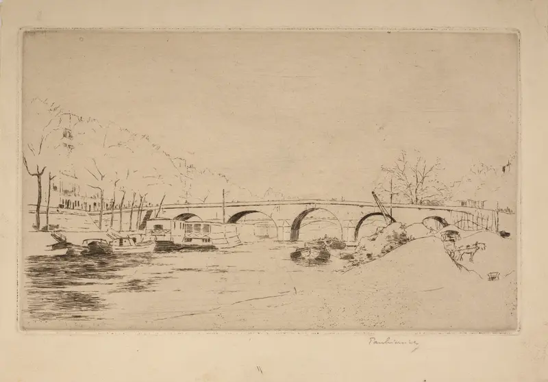 Pont Marie in Paris by Józef Pankiewicz, oil on canvas, depicting a bridge over the Seine.