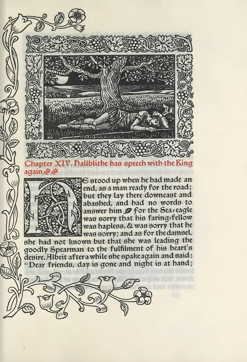 A historical scene depicting Hallblithe speaking with the King.