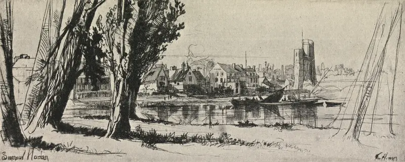 Tranquil river landscape by Francis Seymour Haden, medium unknown