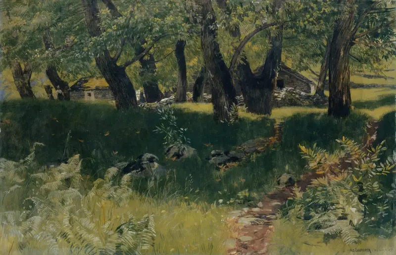 Chestnut Forest near Bignasco, oil on canvas by Hans Sandreuter