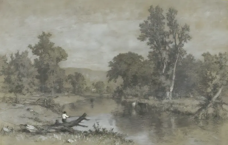 George Inness's 'Milton, New York' captures a serene landscape with soft colors and natural elements.