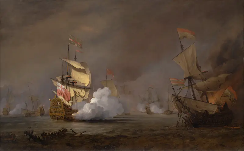Sea Battle of the Anglo-Dutch Wars, oil on canvas by Willem van de Velde the Younger