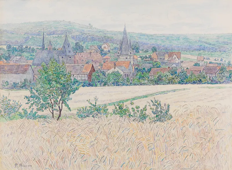 Corn fields outside Neustadt in Hesse, oil on canvas by Paul Baum