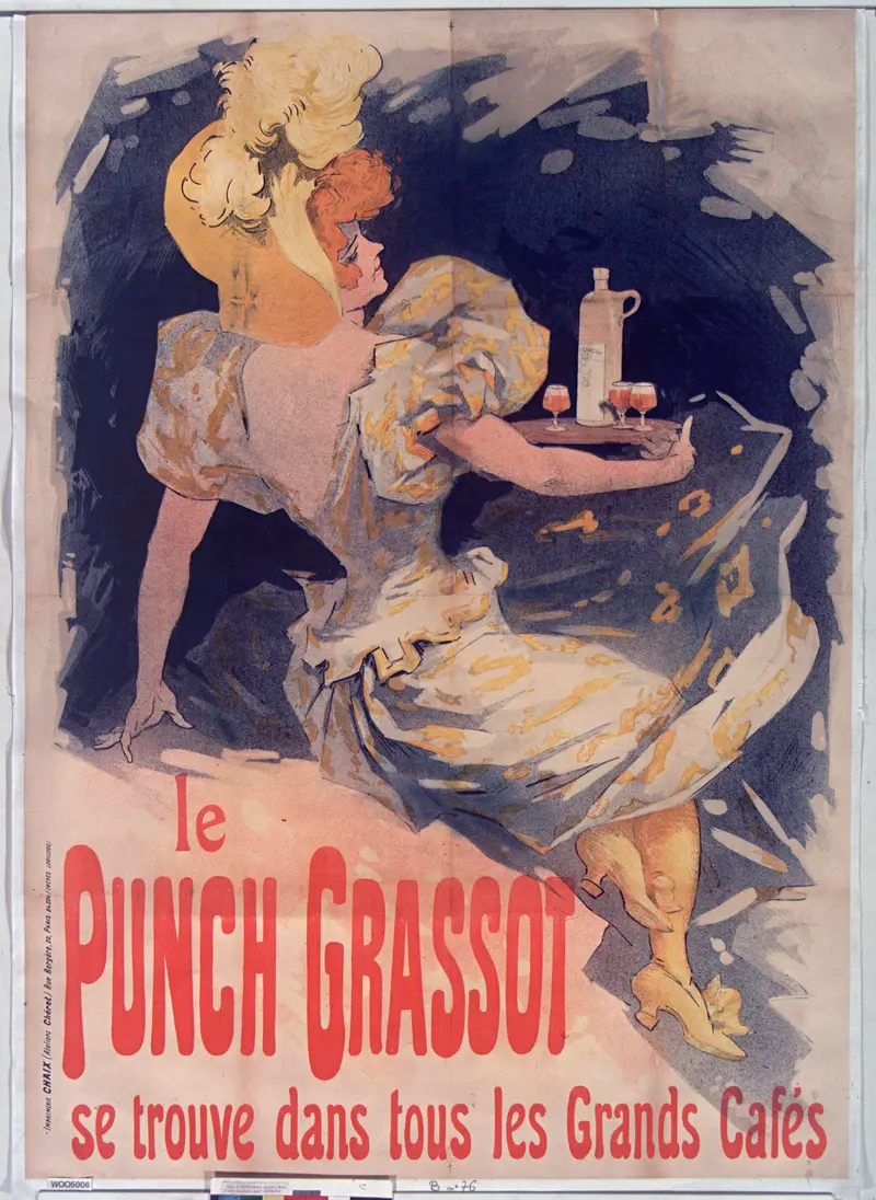 A lively depiction of a Parisian scene by Jules Chéret.