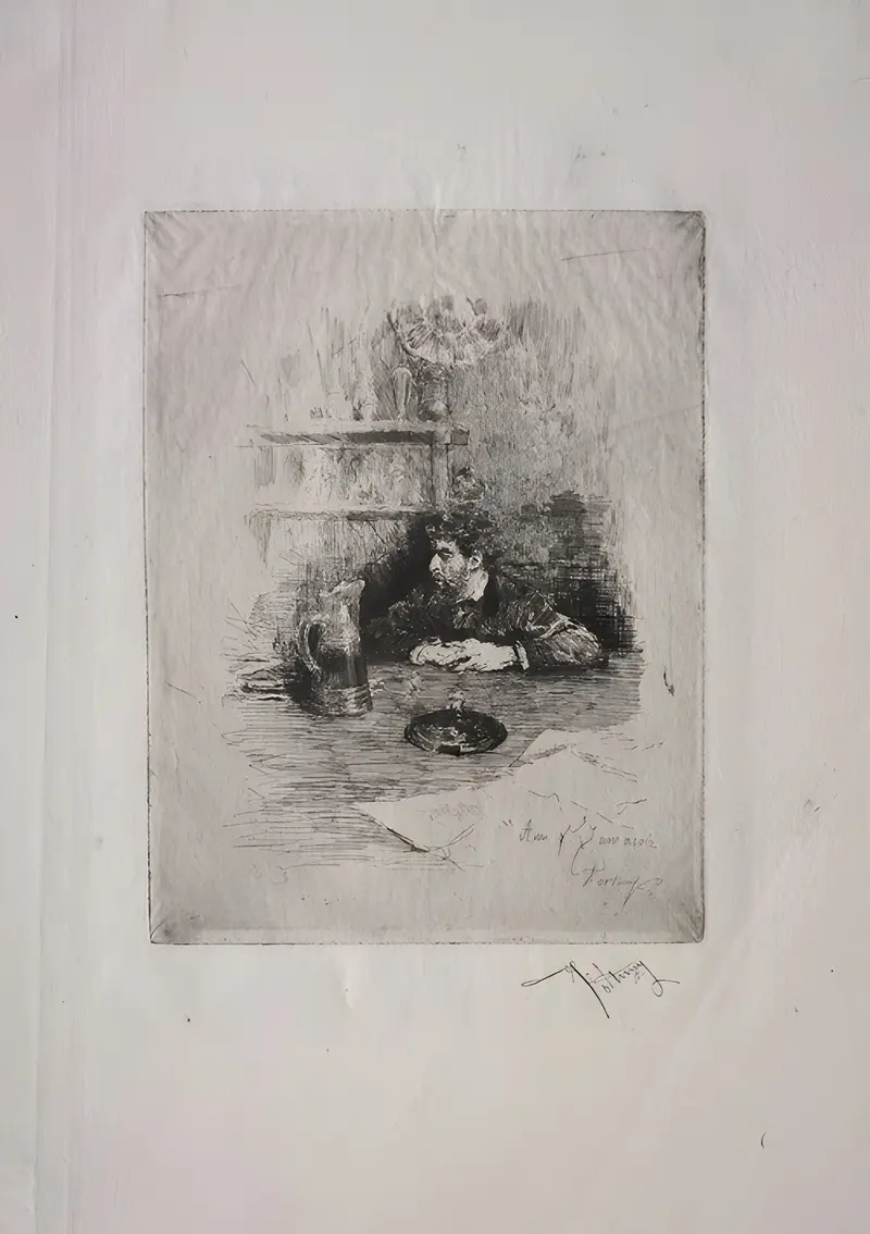 Portrait of Edouardo Zamaçois by Mariano Fortuny Marsal showcases a detailed representation of the subject.