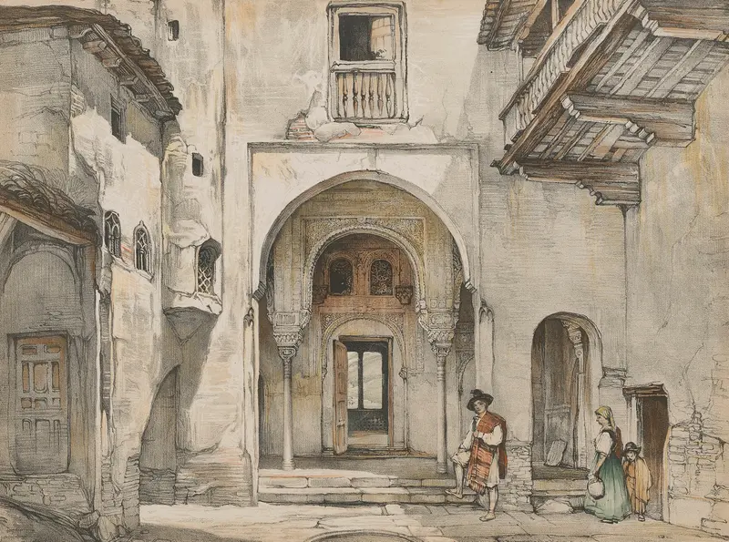 Sketches and Drawings of the Alhambra, ink on paper by John Frederick Lewis