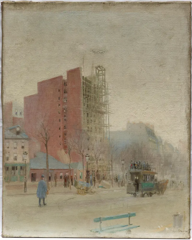 Genre scene with a solitary figure, oil painting by Paul Cornoyer