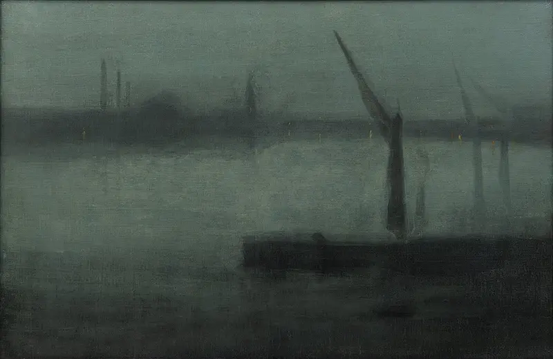 Nocturne: Blue and Silver–Battersea Reach, oil on canvas by James Abbott McNeill Whistler
