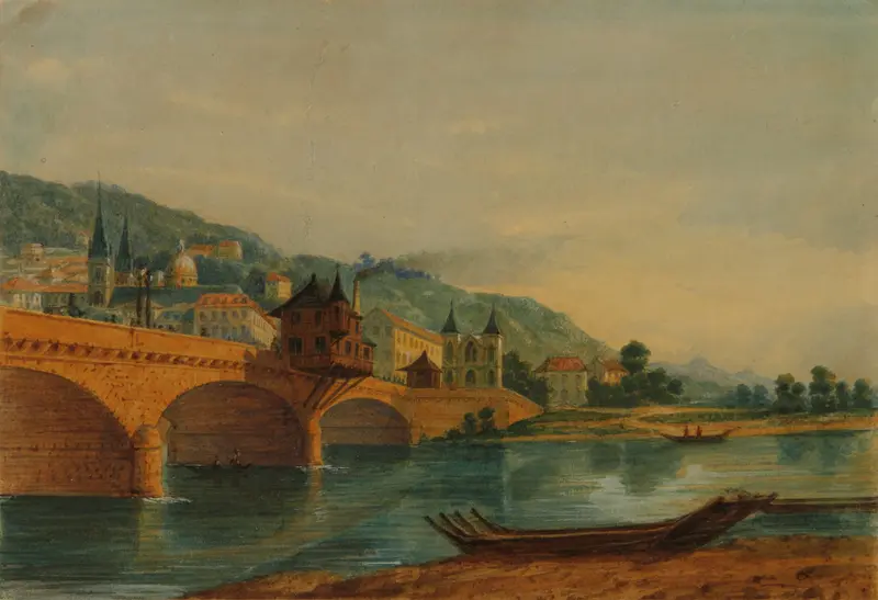 Landscape oil painting by Prilidiano Pueyrredòn featuring hills and soft light.