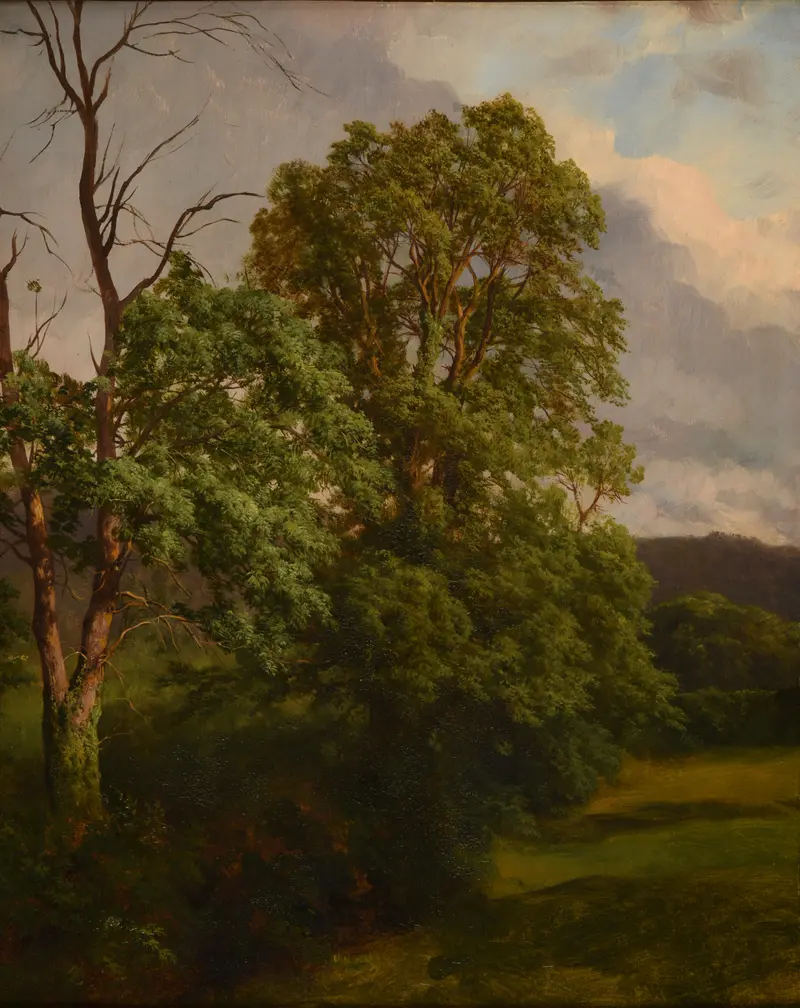 Landscape featuring oaks, oil painting by Jacques-Raymond Brascassat