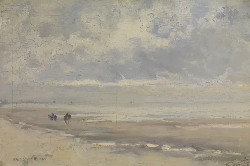 Marine scene with gentle waves by Guillaume Vogels, 1878