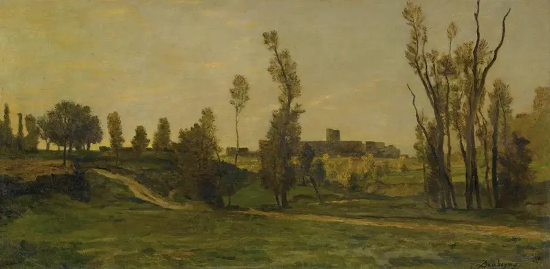 Landscape with a ravine and water by Charles François Daubigny, oil painting